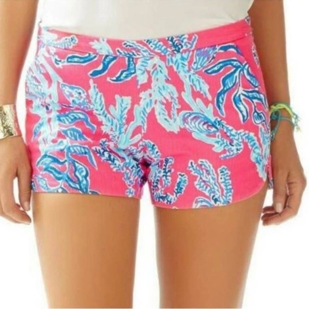 Lilly Pulitzer 8 Adie Shorts Capri Pink Samba 4" Inseam Preppy Colorful Coastal